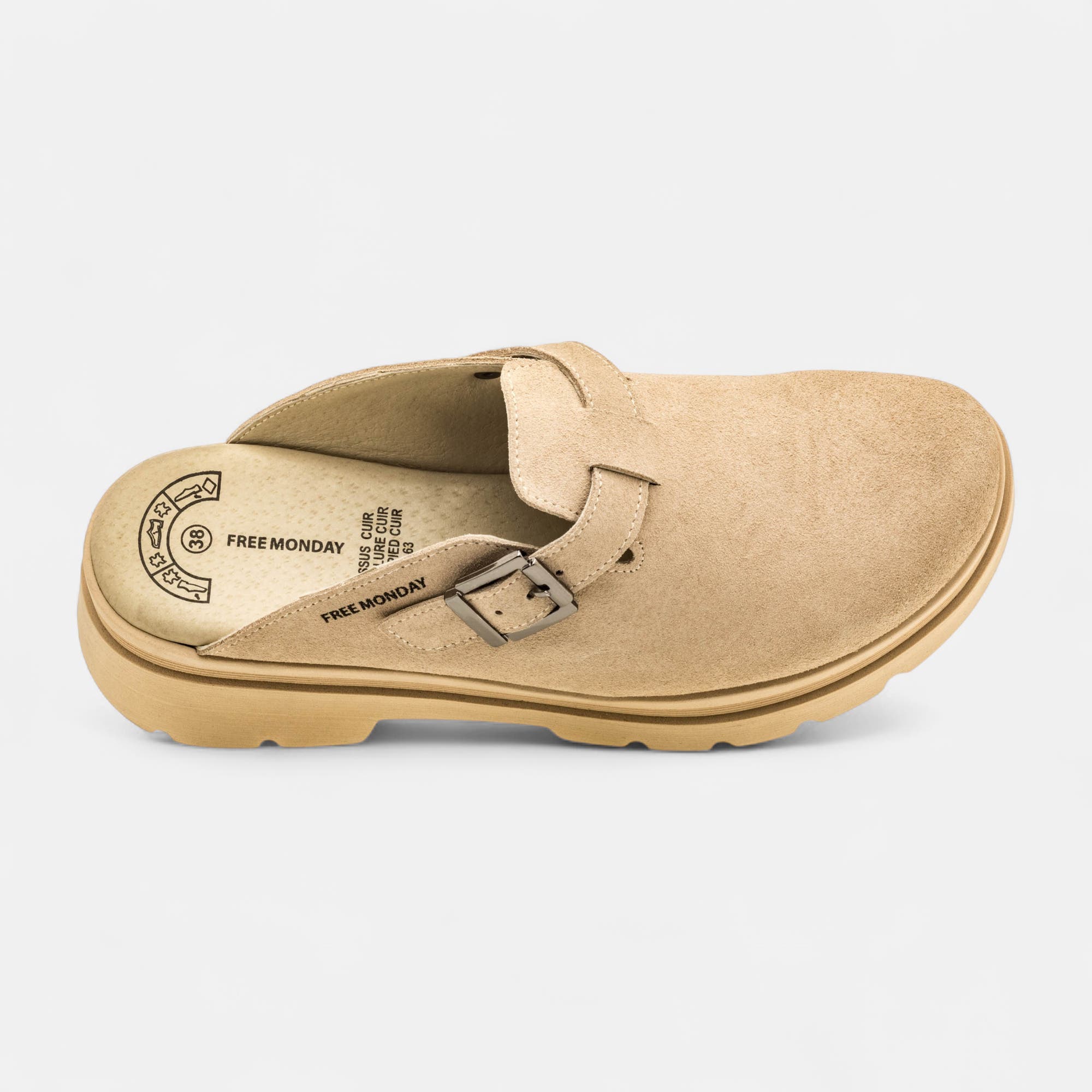 Mules Femme en cuir beige