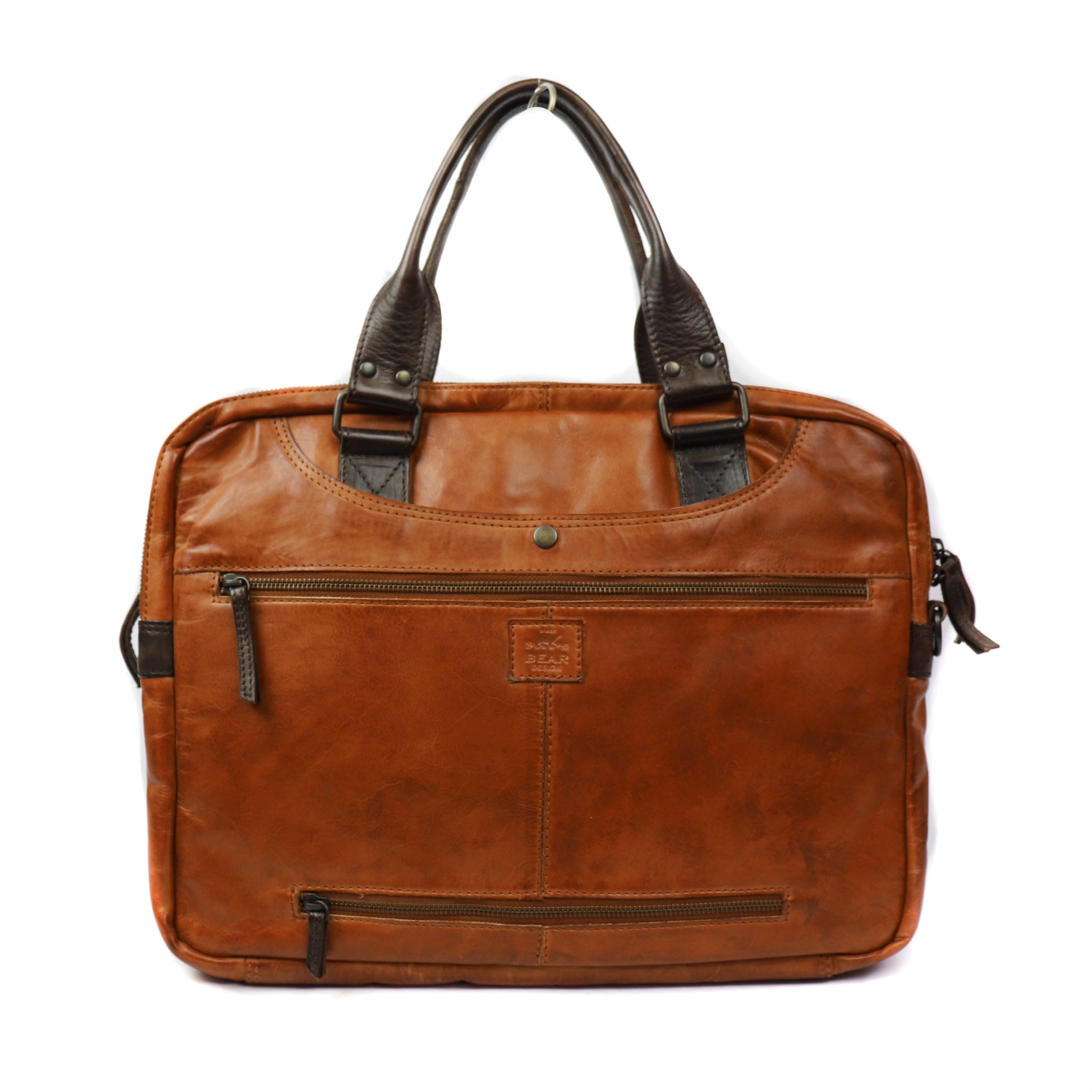 Laptoptas 'Leandro' cognac/donkerbruin Cognac/donkerbruin