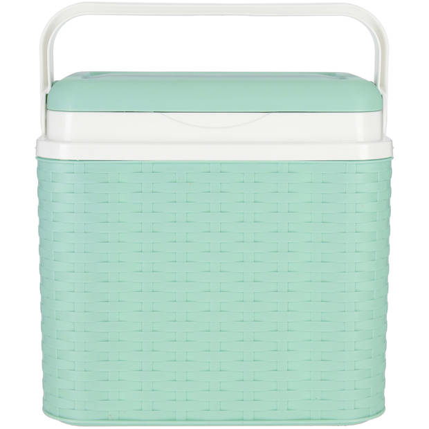 Koelbox rotan look - groen - 10 liter