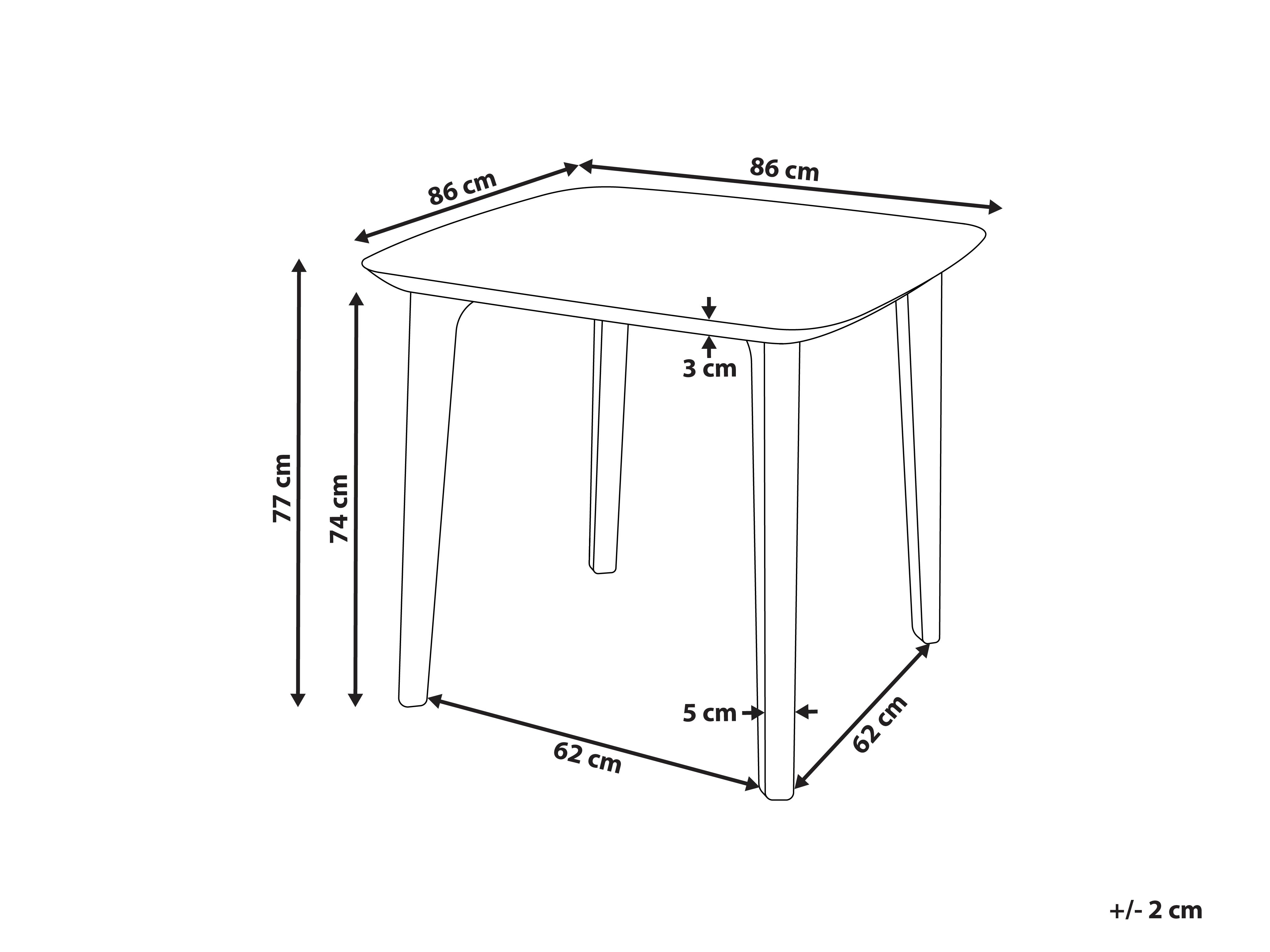 Tuin eettafel SORICO 86 cm 86 cm Lichtbeige