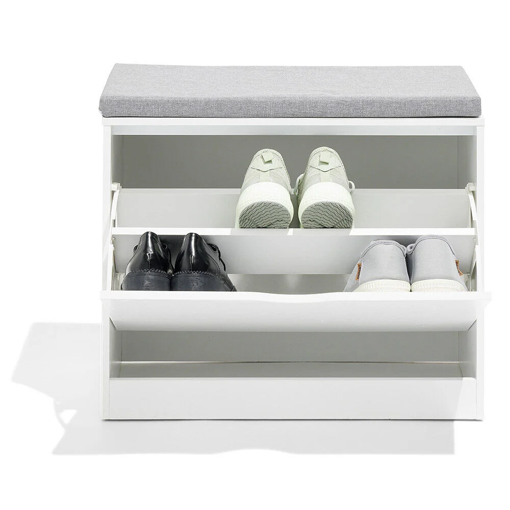 Banc range-chaussures Krys blanc 60x30xH51cm