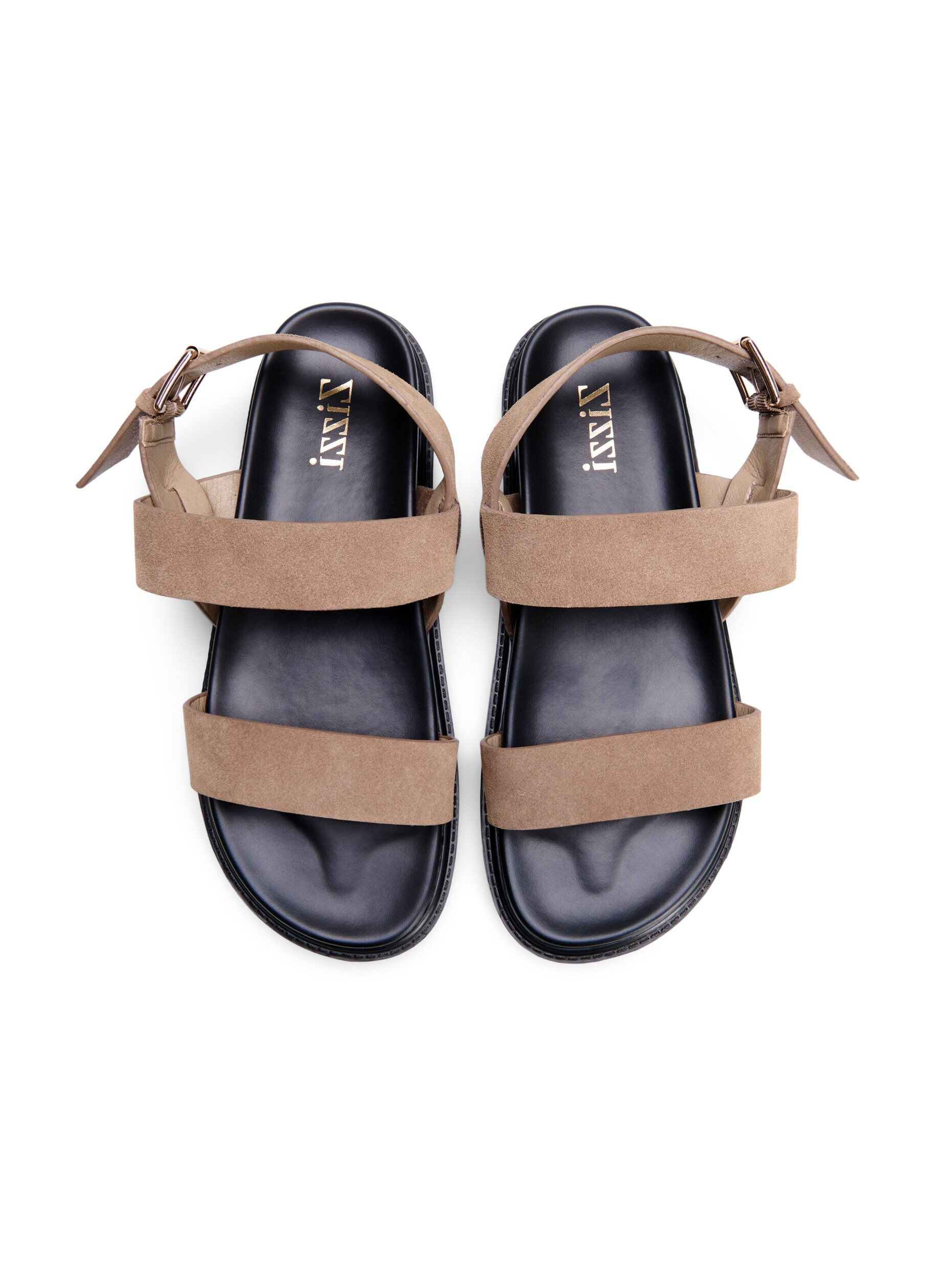 Wide fit sandal i ruskind