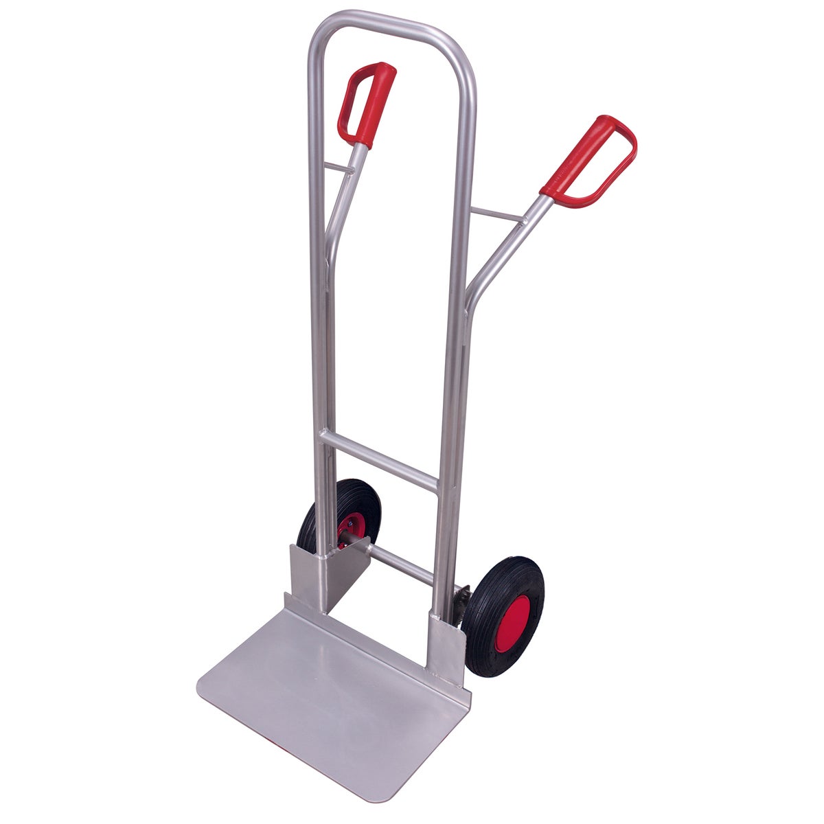 VARIOfit aluminium steekwagen, grote schep, 200 kg laadvermogen, 1310 mm hoogte, luchtbanden