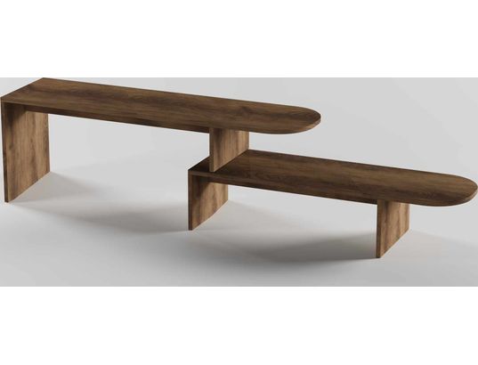 CONCEPT1 - Meuble TV Puzzle noyer 130 x 35 x h45 cm