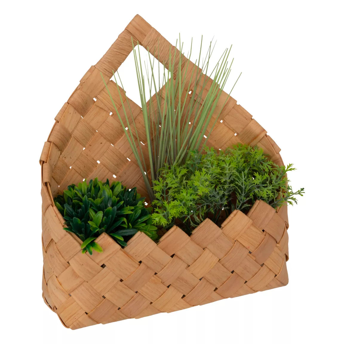 Plantes artificielles suspendues dans panier en bambou (H27 cm) Jika