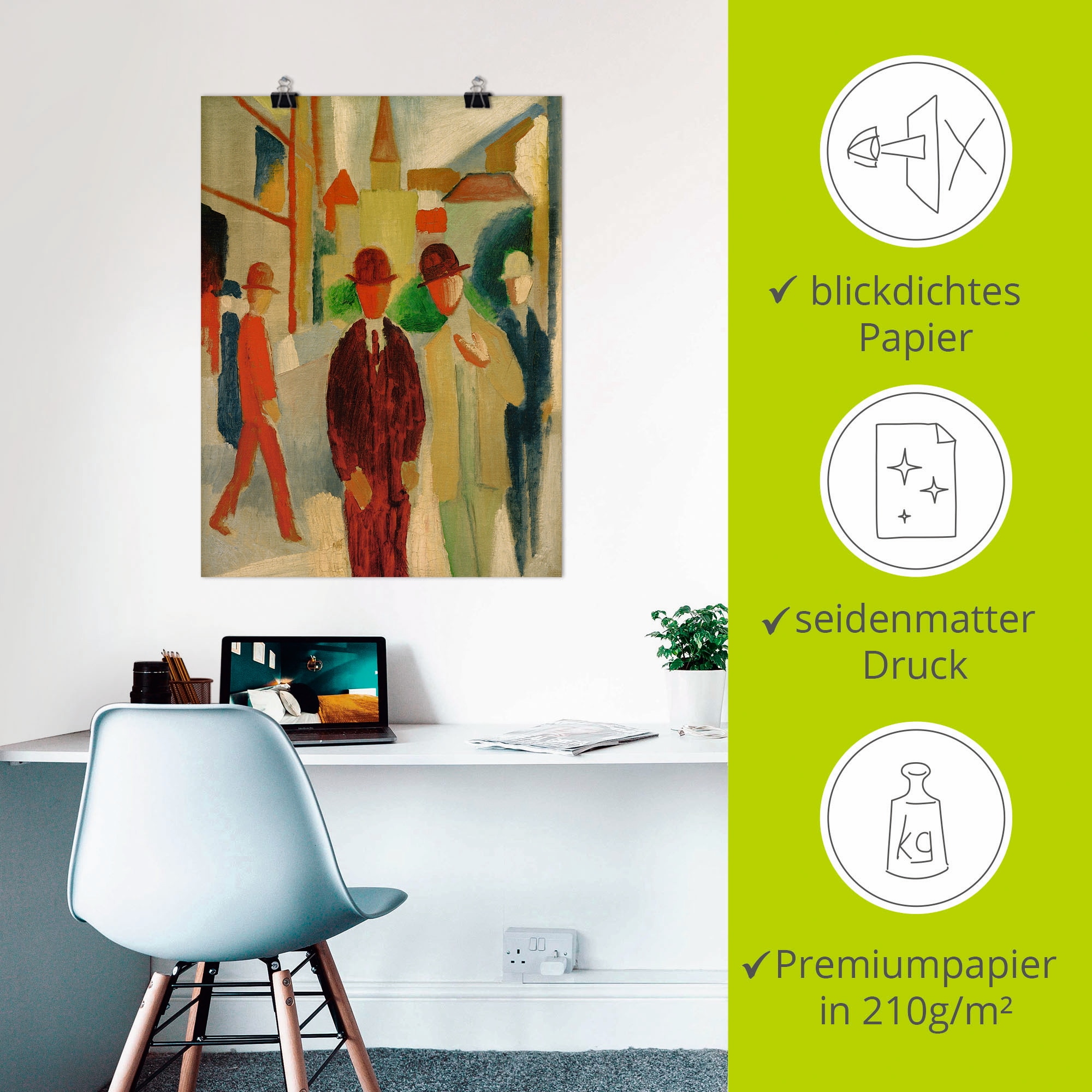 Artland Poster »Helle Strasse mit Leuten« Gruppen & Familien 1 Stk. tlg. als Leinwandbild, Wandaufkleber oder Poster in versch. Grössen