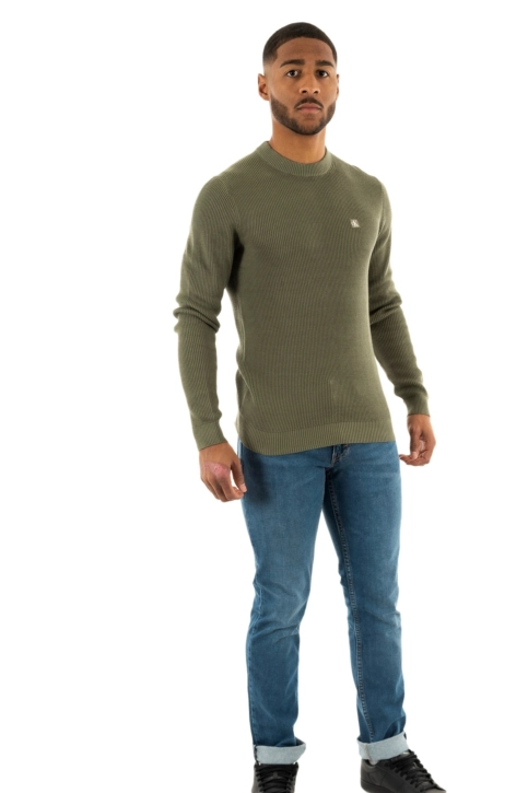 pull léger calvin klein jeans embro badge ldy dusty olive