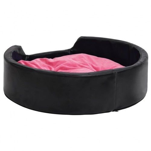 Cama VidaXL preta e rosa com almofada para cães e gatos