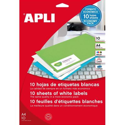 Apli Agipa - 1890 Étiquettes blanches multi-usages enlevables - 25,4 x 10 mm - réf 12927