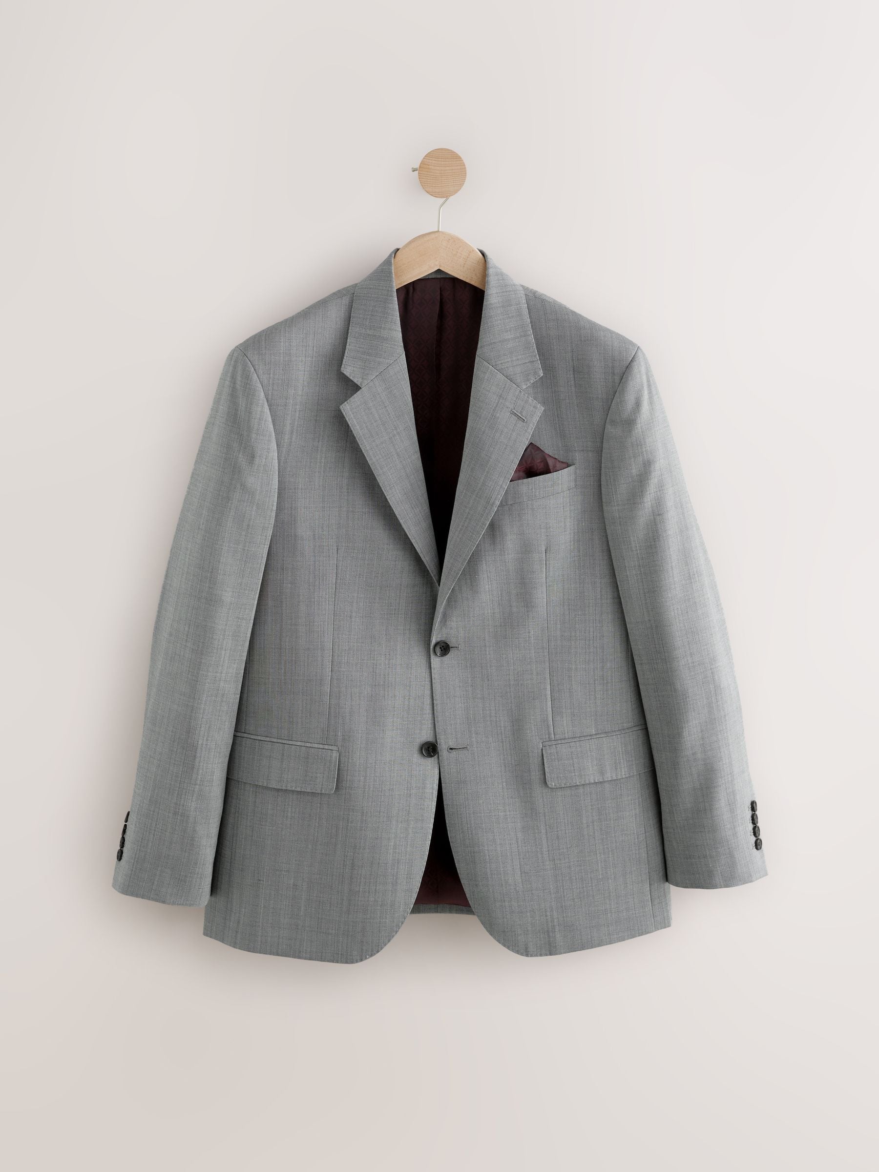 Grijs - Regular Fit Signature Nova Fides 100% Italian Wool Suit Jacket