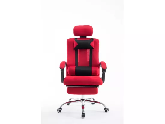 Chaise de bureau - Similicuir & Métal chromé - Rouge - Fellow