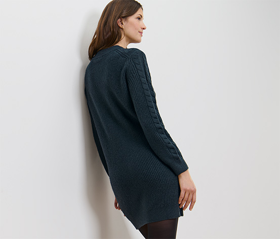 Strickkleid mit Zopfmuster