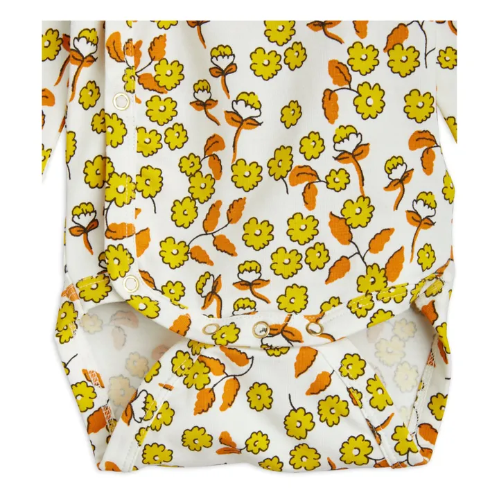 Mini Rodini Body Cache-Cœur Fleur Coton Bio | Ecru