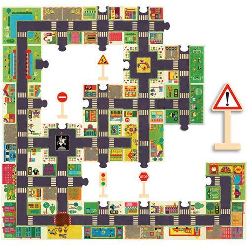 Djeco vloerpuzzel de grote stad (24st) DJ07161