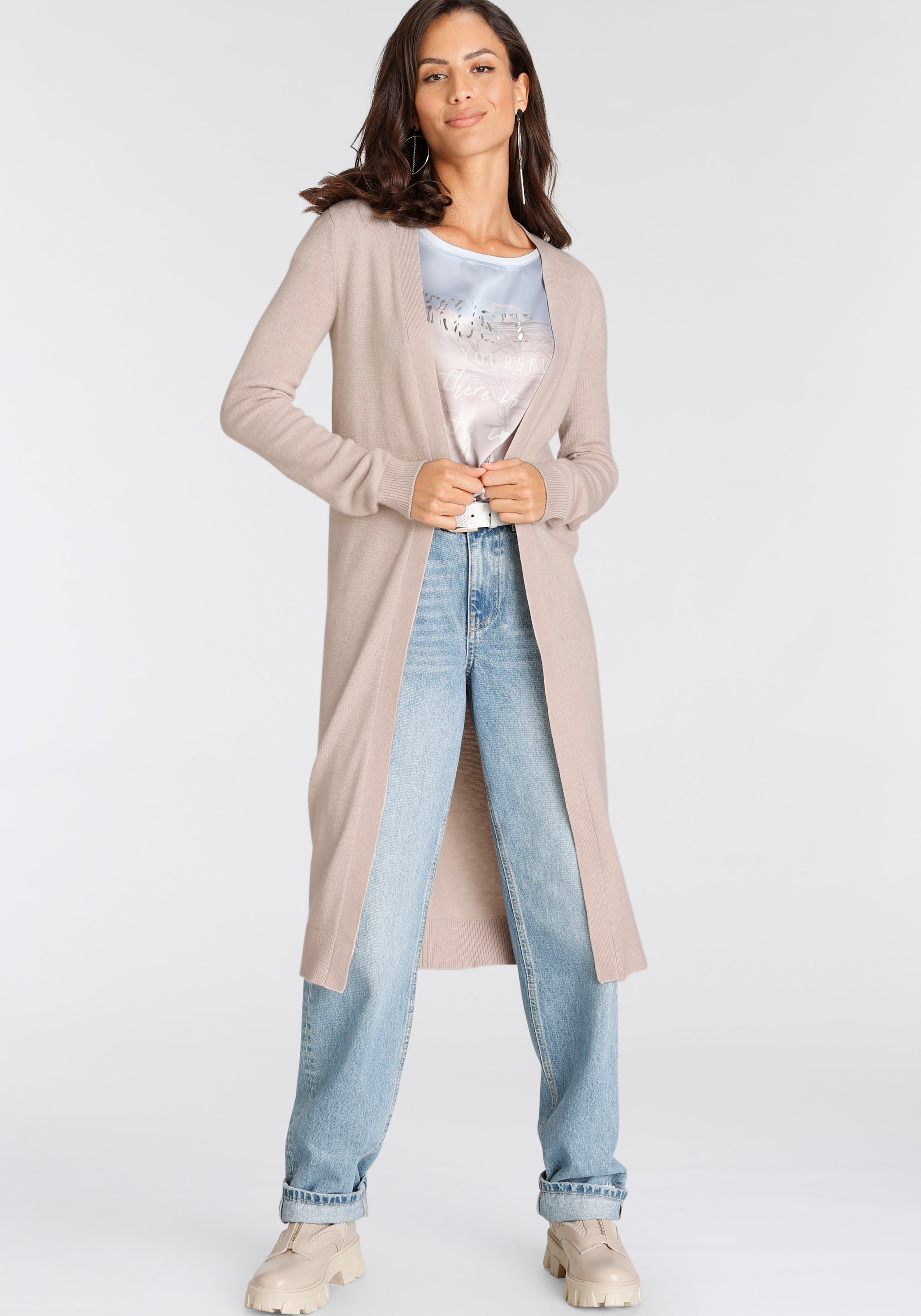 Laura Scott Longstrickjacke , aus kuscheliger Strickqualität