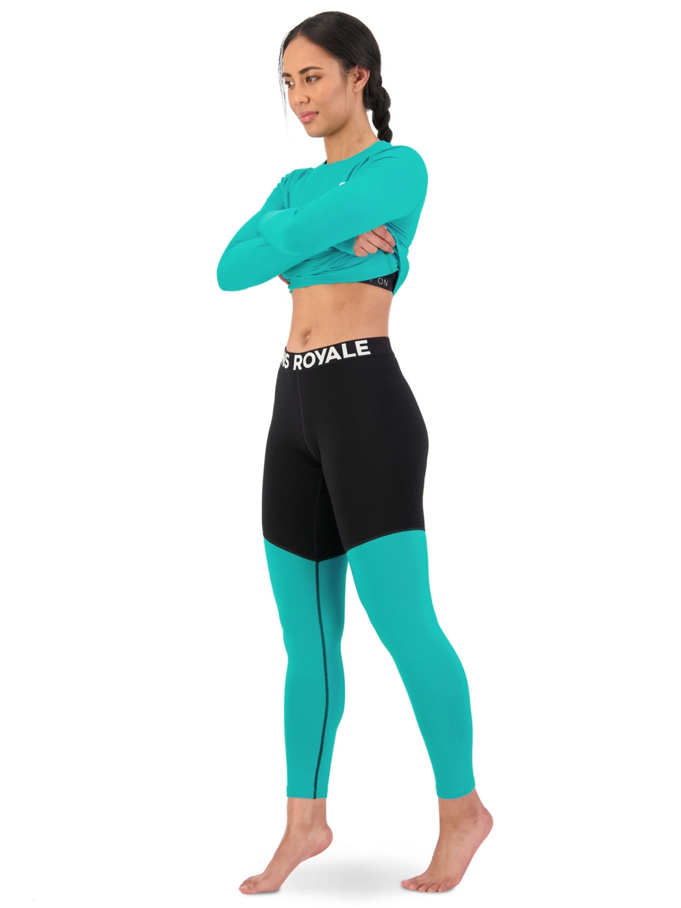 Mons Royale Merino Cascade Flex Legging Base Layer Botto marina/black