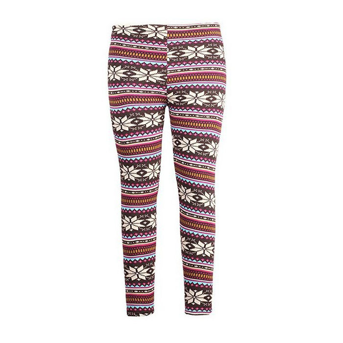 Gemusterte Damen Leggings Elastische Stretch Hosen (OneSize) - Bunt