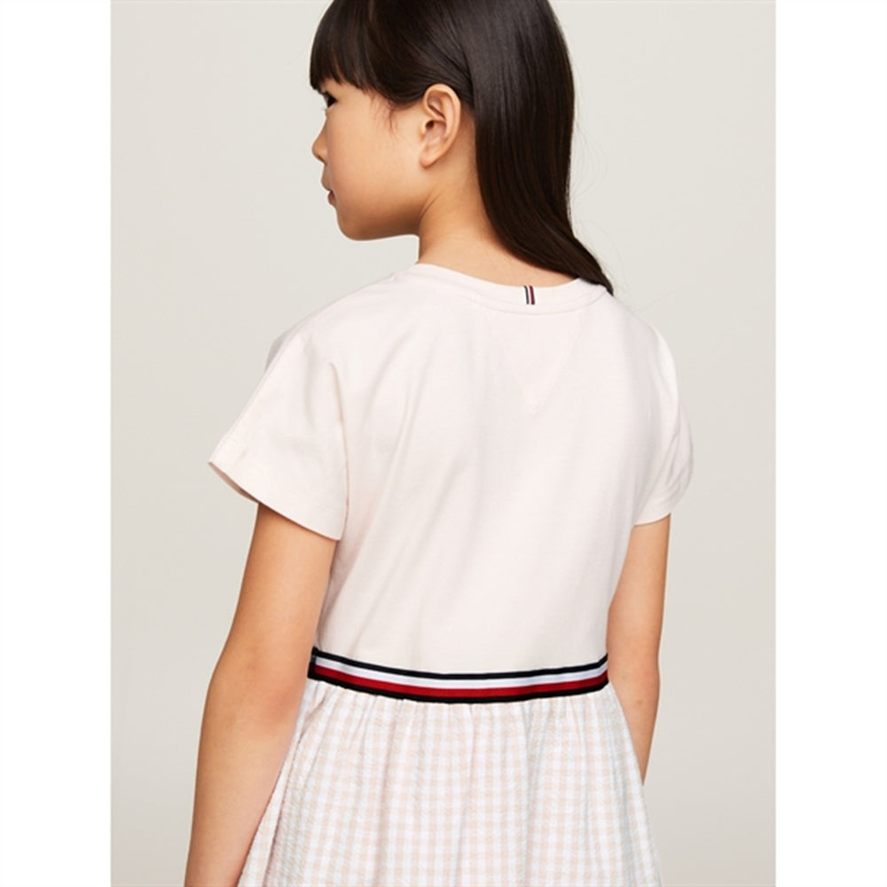 Køb Tommy Hilfiger Gingham Combi Kjole Whimsy Pink Check
