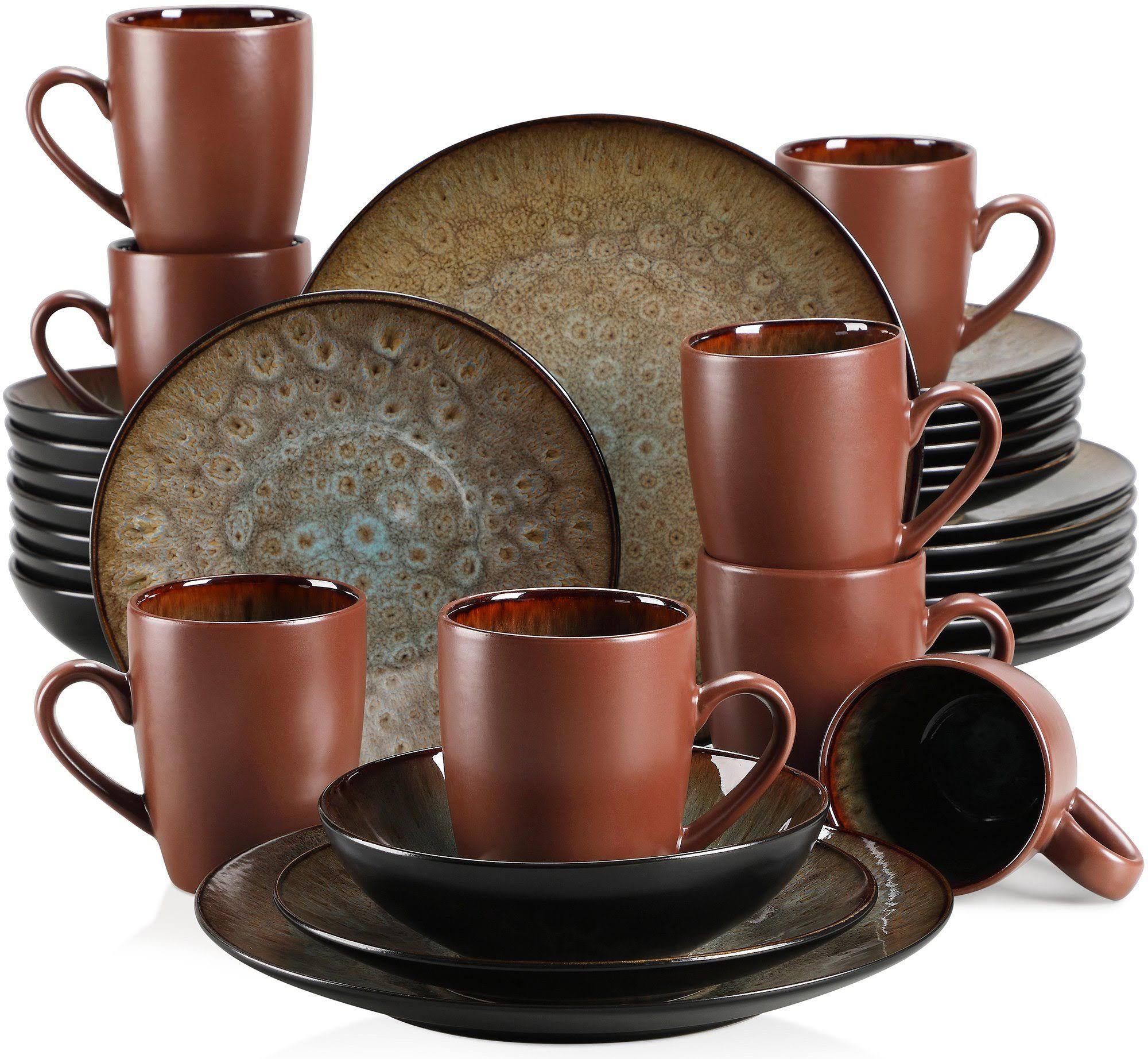 Bubble brown tableware set 32 pcs