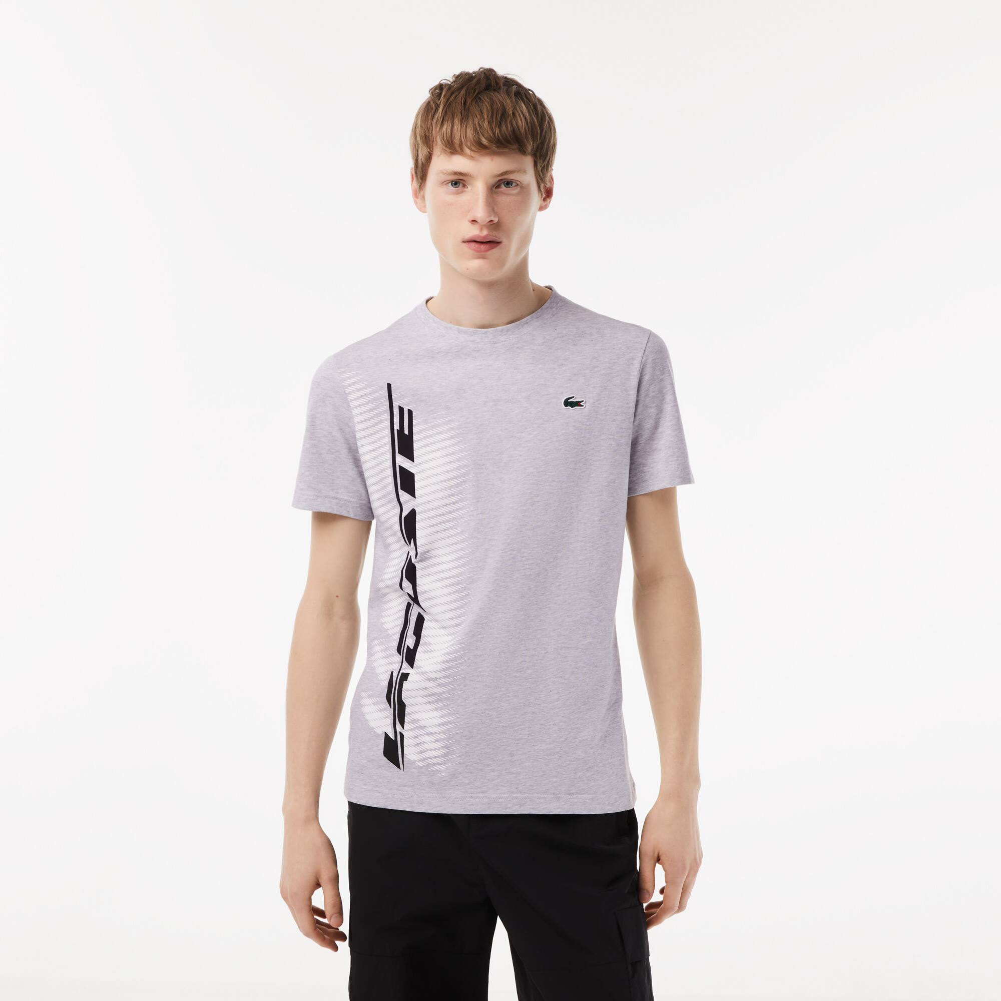 T-shirt homme Lacoste Sport regular fit avec marquage contrasté T-Shirts - Gris - Lacoste - Homme