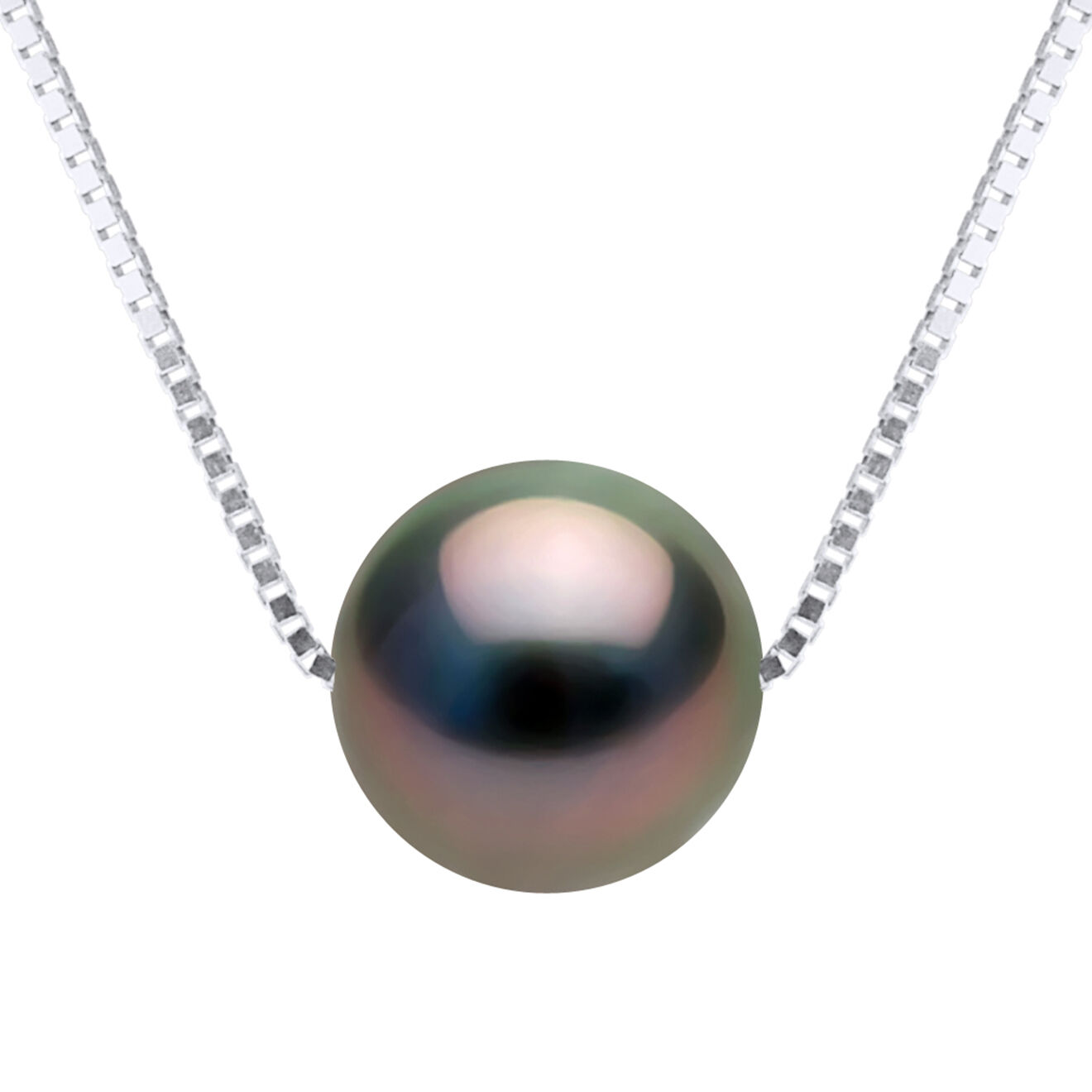 Pearl Addict Collier Sylviane Argent & Perle de Tahiti gris/vert