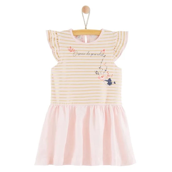 Robe à rayure avec oiseau   collection Oiseau de Paradis        6 mois   de               Marèse