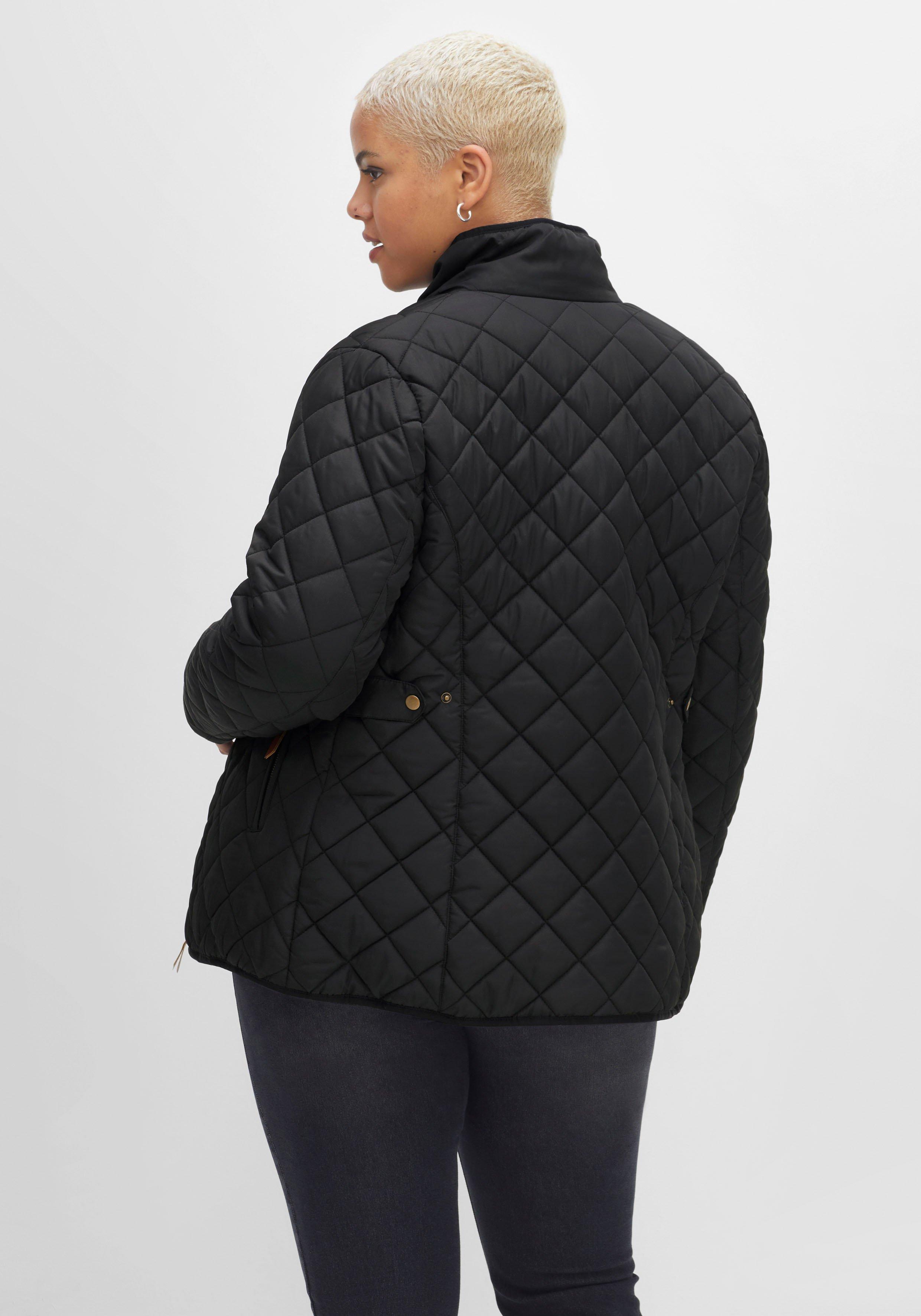 Steppjacke mit hoch schließendem Stehkragen