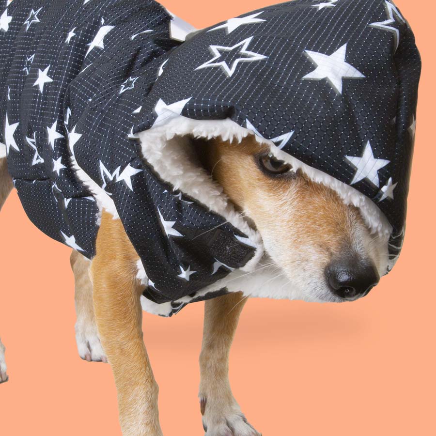 Capa de chuva Outech Star com forro de sherpa para cães