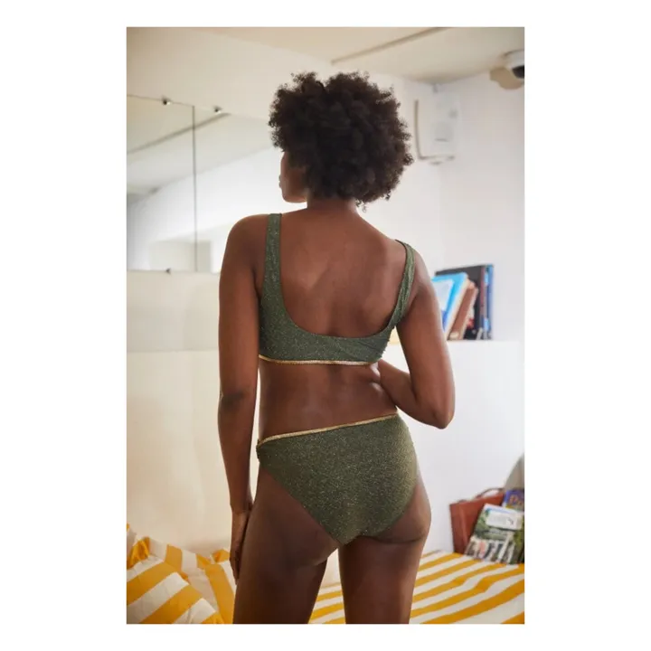 La Nouvelle Haut de Maillot Claudette Métallisé | Vert kaki