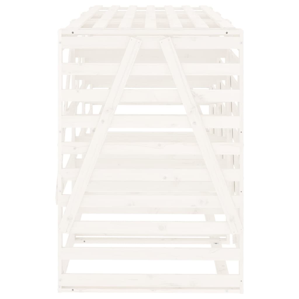 Abri pour poubelle triple sur roulettes blanc bois pin