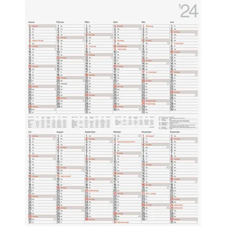 rido/idé Jahreskalender Wandkalender 2024 70 x 90 cm hoch