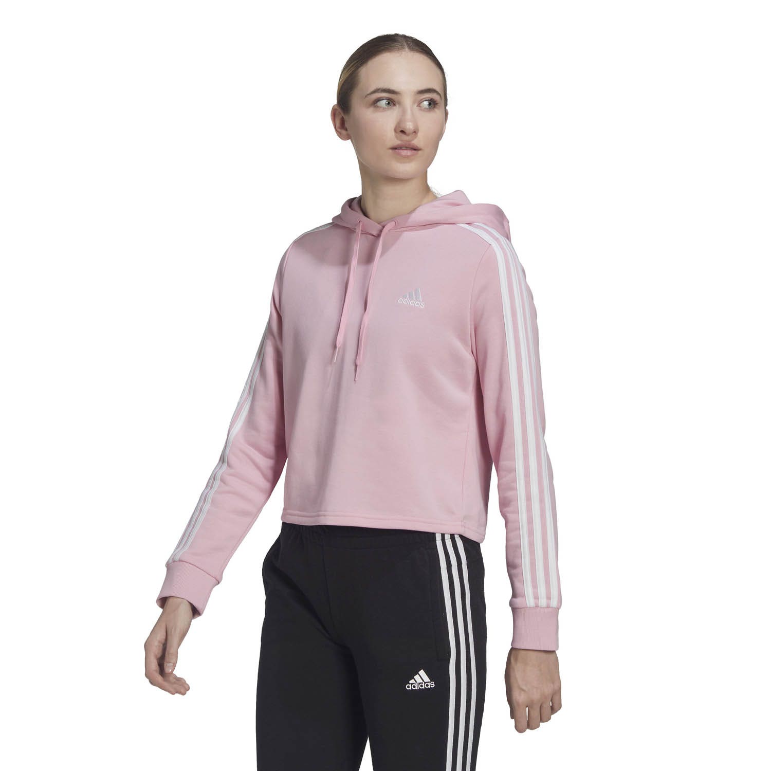 adidas  3 Stipes Cropped Hoodie