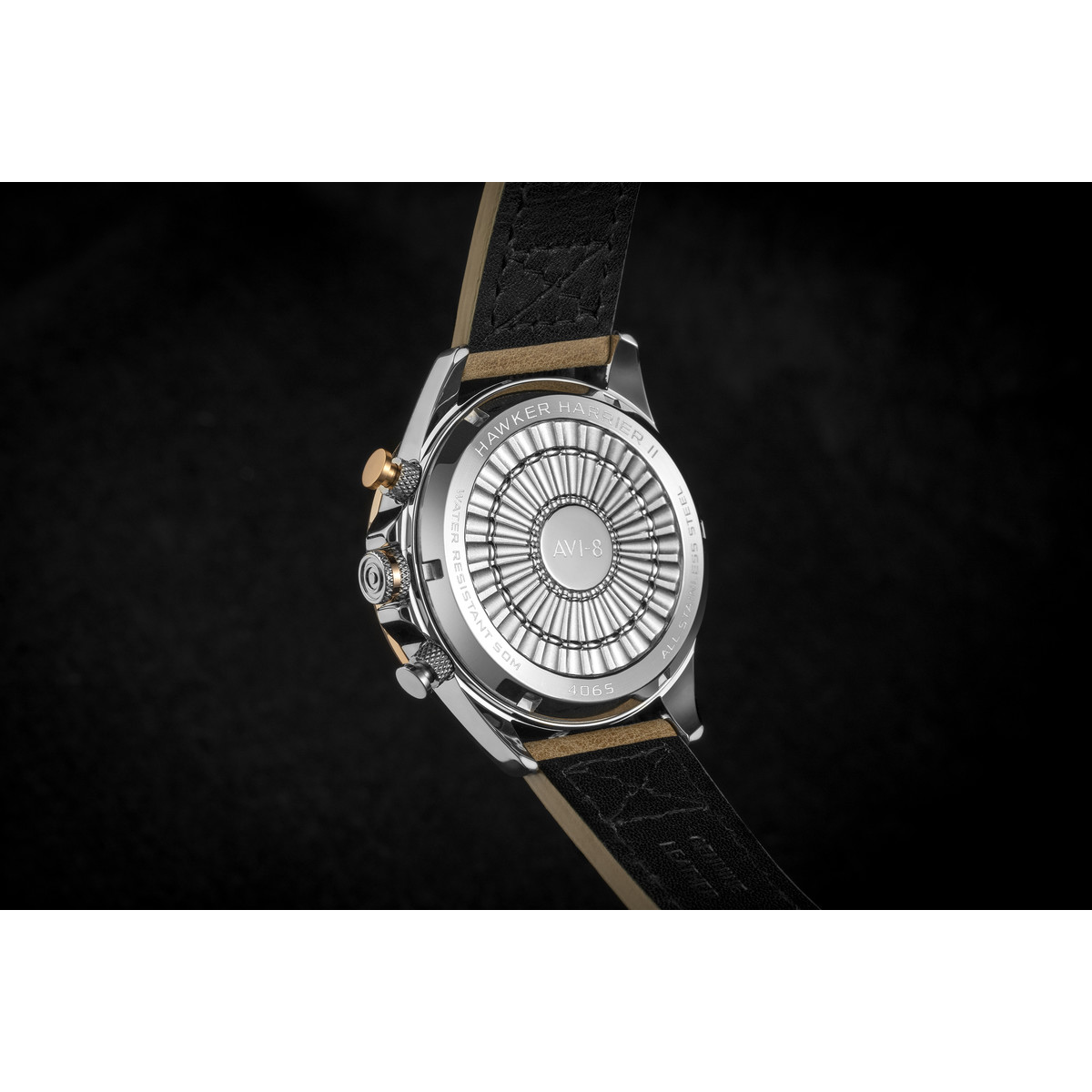 Montre AVI-8 homme acier cuir beige