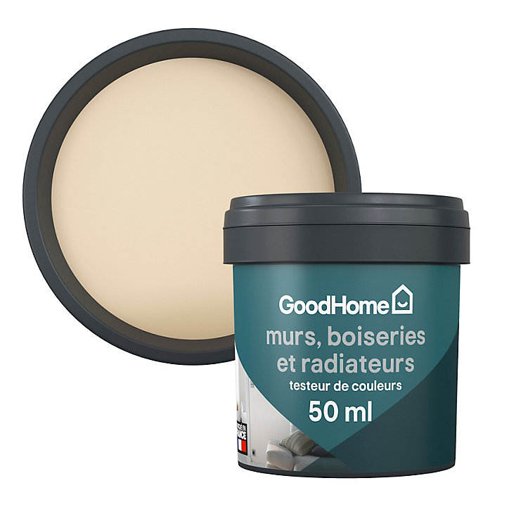 Testeur peinture résistante murs, boiseries et métal GoodHome beige San Jose mat 50ml