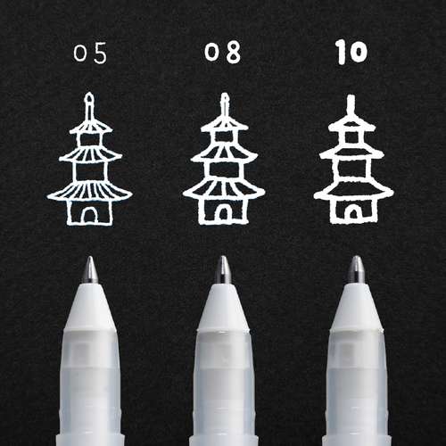SAKURA® Gelly Roll Basic-3er-Set, Hellweiß