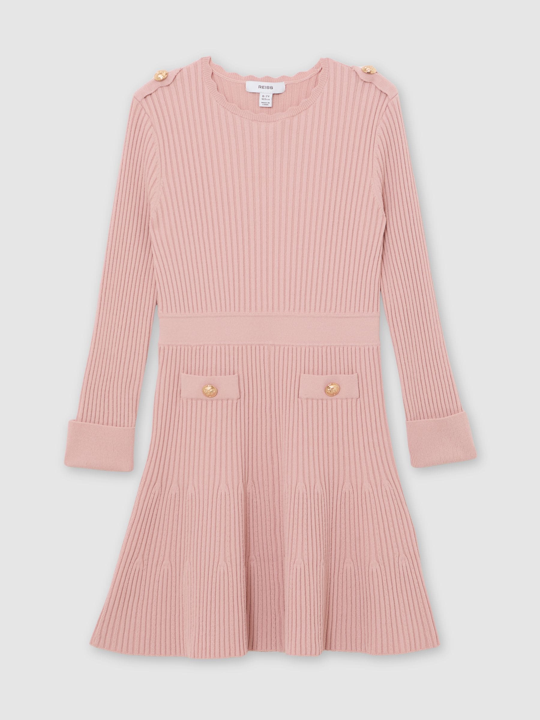 Reiss Charlotte Rib-Knit Skater Dress