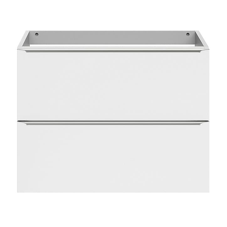 Meuble sous vasque faible profondeur à suspendre GoodHome Imandra blanc brillant L. 80 x H. 60 x P. 36 cm