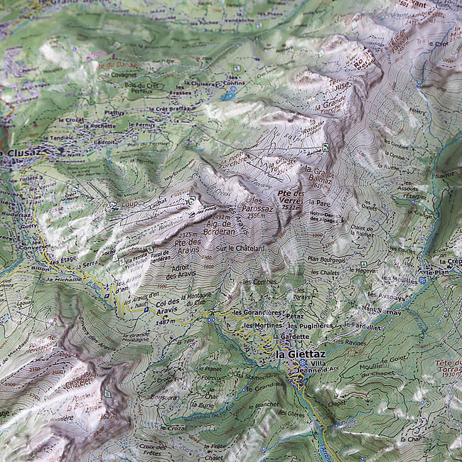 CARTE EN RELIEF CHAINE DES ARAVIS