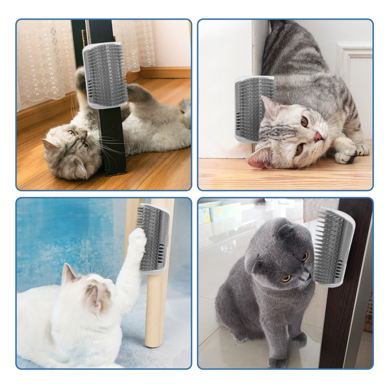 Escova de Massagem de Canto Nobleza (2 peças) para Gatos, Escova para Pelos de Gato com Catnip, para Gatos de Pelo Curto e Longo