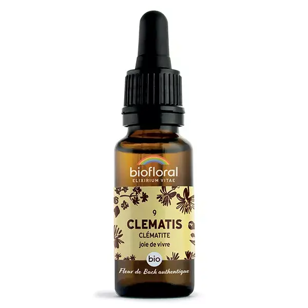 Florais de Bach Biofloral 09 Clematis Clematis Dropper Orgânico Demeter 20 ml