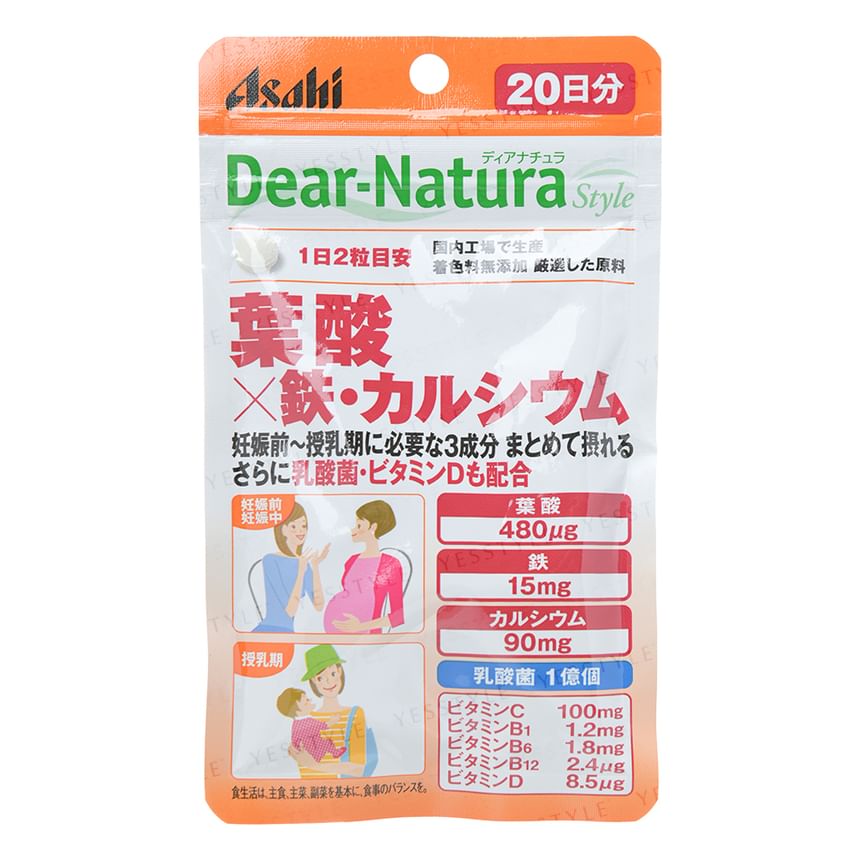 Asahi - Dear-Natura Style Foliumzuur x IJzer & calcium