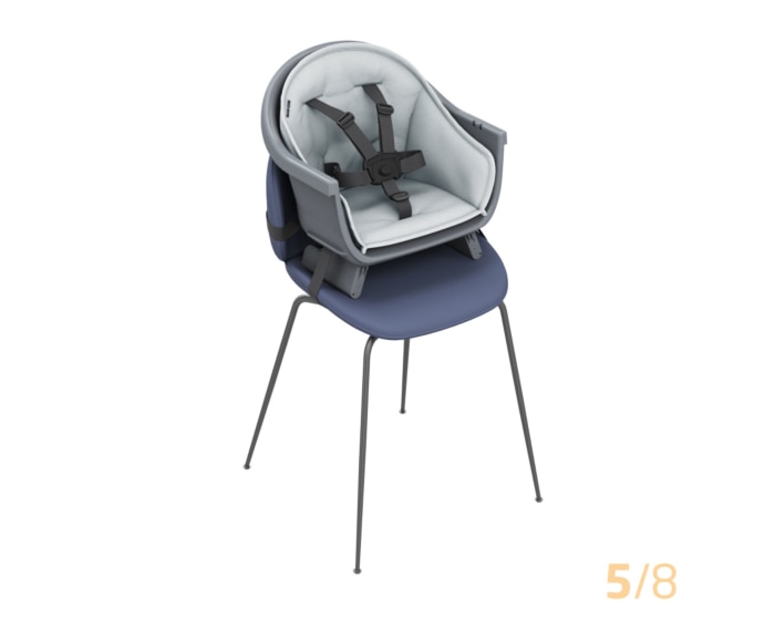 Moa 8-in-1 Hochstuhl 6 M - 5 Y   0 - 20 kg    8 verschiedene Möglichkeiten |    Stilvolles, langlebiges Design |    Leicht abzuwischen und zu reinigen |    Einfach zu installieren und anzupassen |