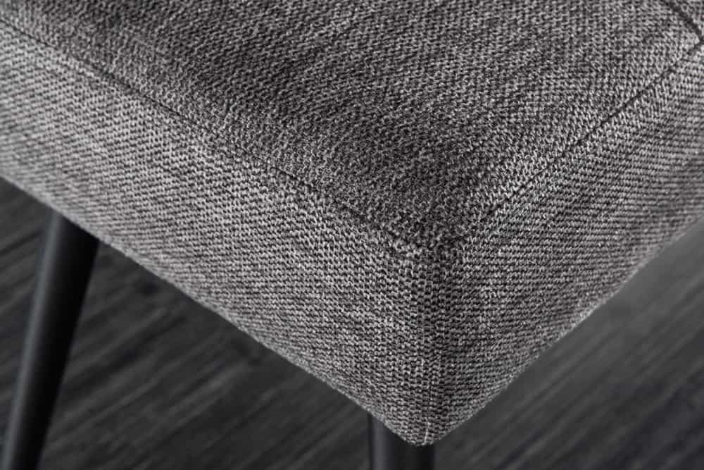 Design Sitzbank BOUTIQUE 100cm grau Strukturstoff schwarze Metallbeine
