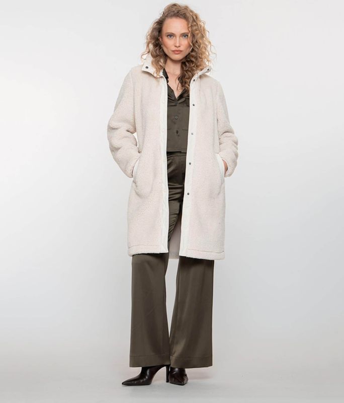 Geisha - Jas Midi Teddy - Off-white - Dames