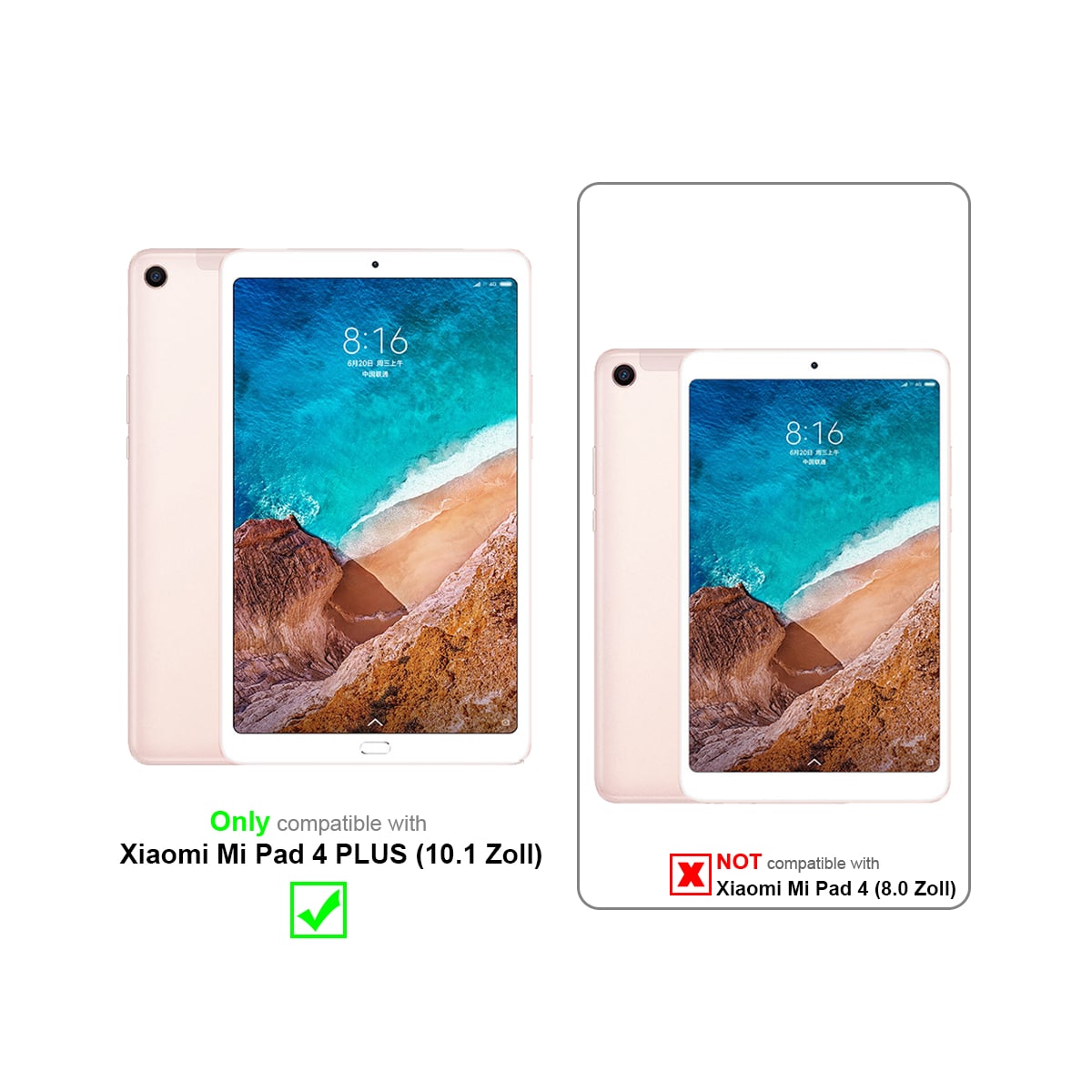 Xiaomi Mi Pad 4 PLUS (10.1 tomme) deksel til nettbrett