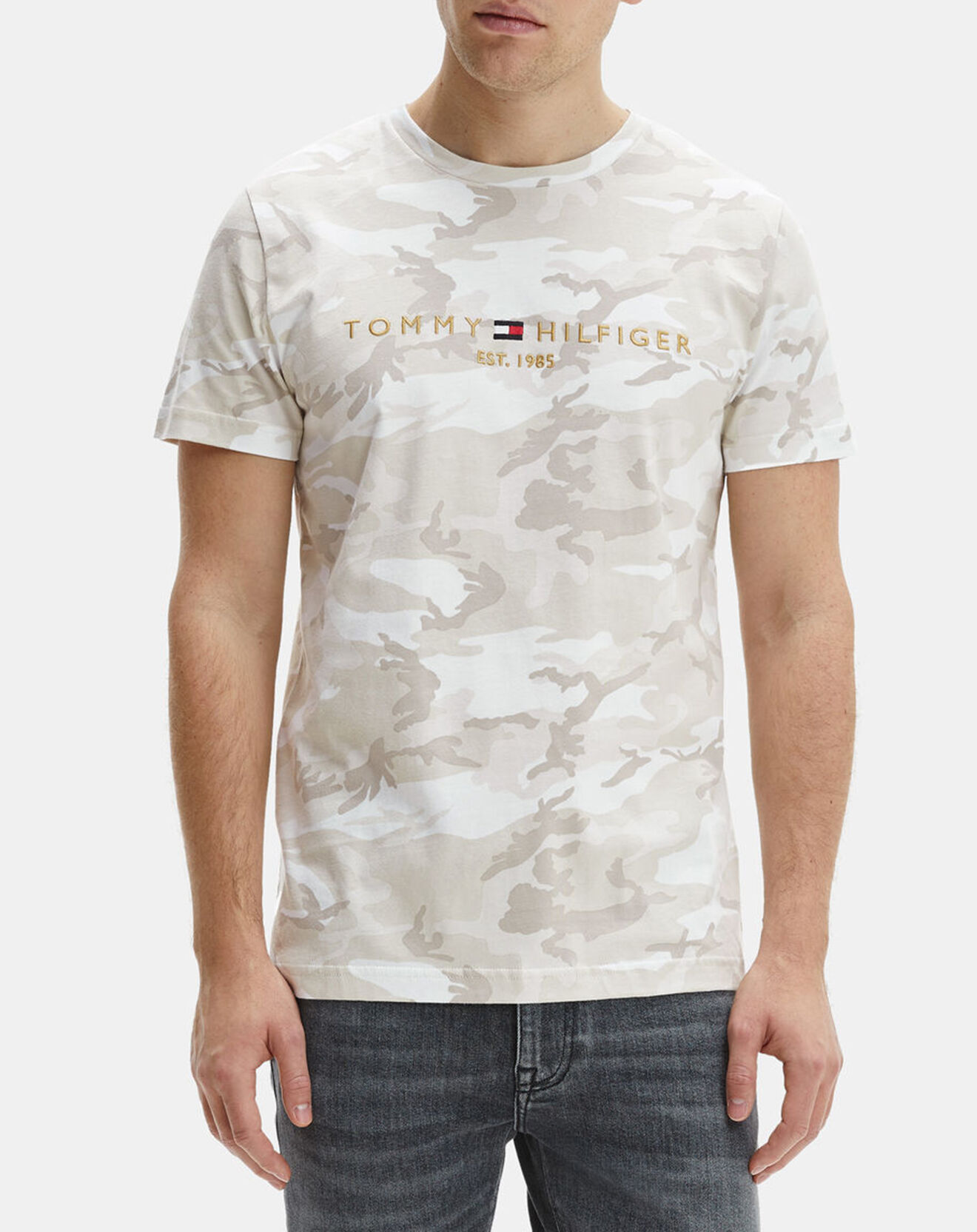 Tommy Hilfiger T-Shirt Tommy Logo camouflage beige clair