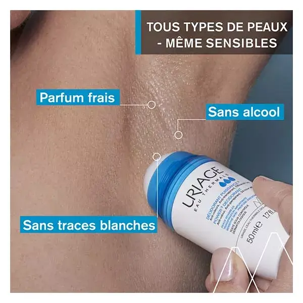 Uriage Déodorant Puissance 3 Anti-Transpirant Anti-Odeur Peaux Sensibles 50ml