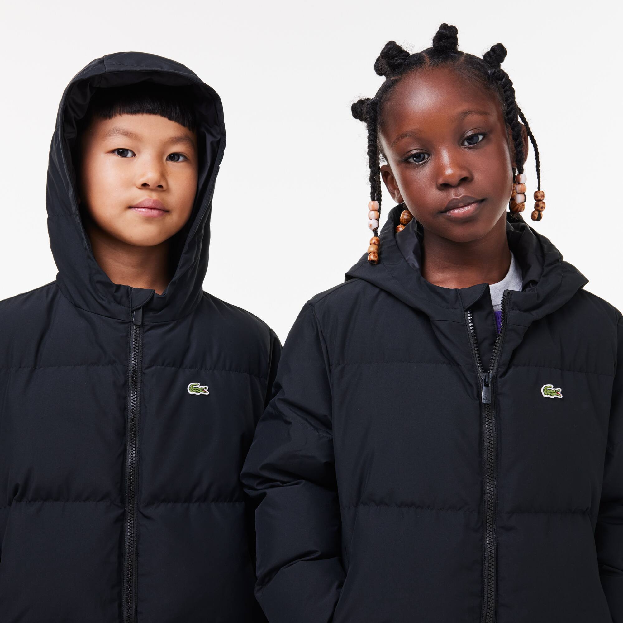 Lange recycelte Puffer-Jacke Jacken & Mäntel - Schwarz - Lacoste - Kinder