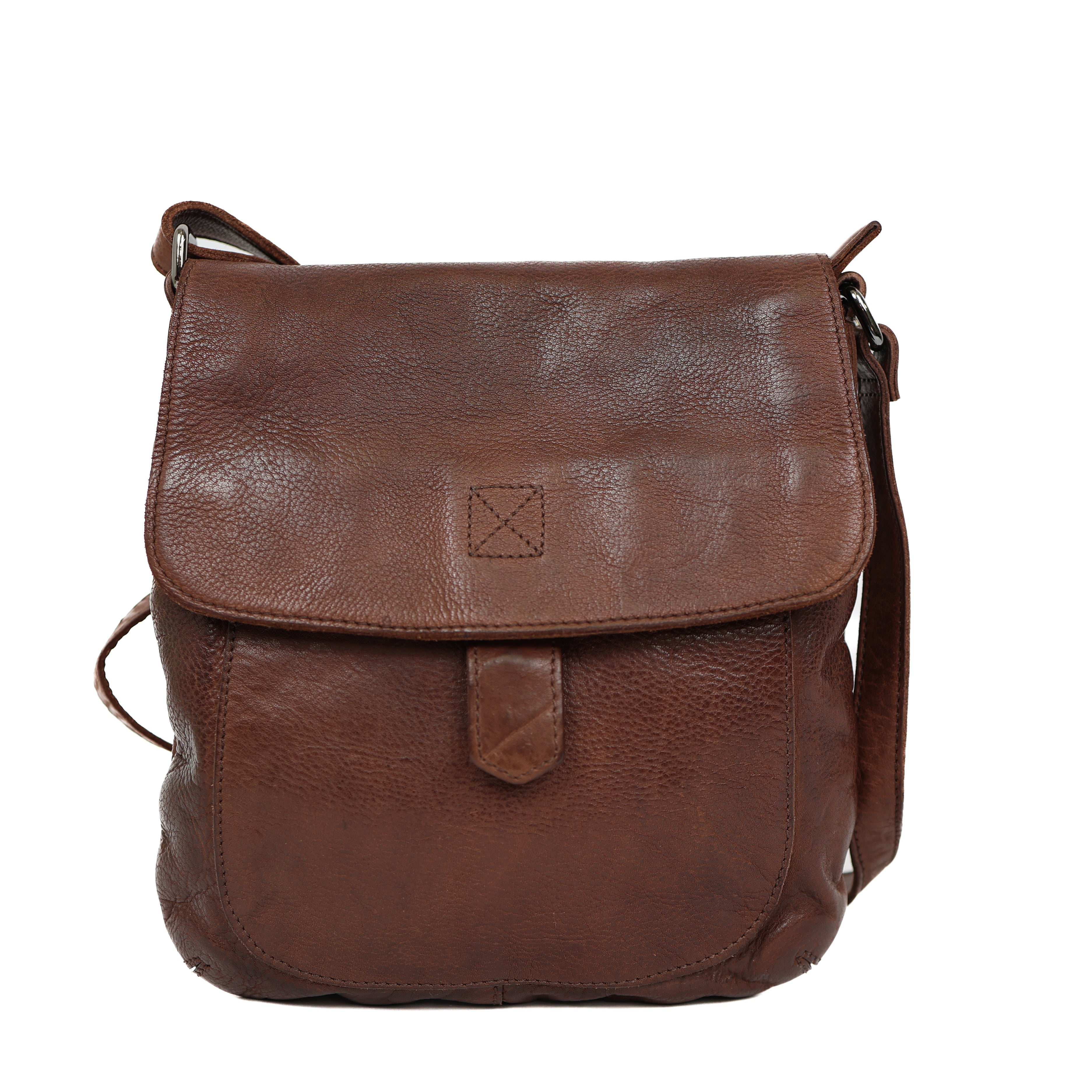 Schoudertas met flap 'Jip' donkerbruin Brown