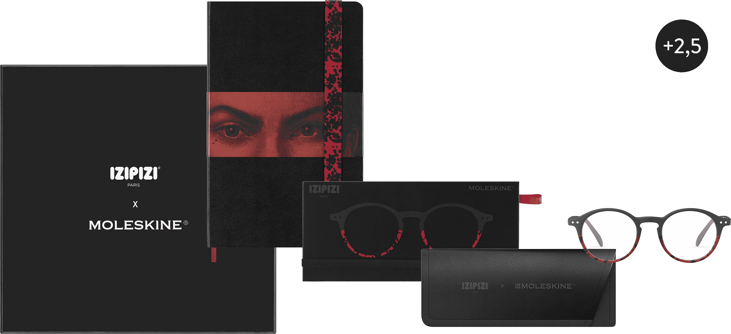 IZIPIZI x Moleskine Large Ruled Notebook and Reading Glasses